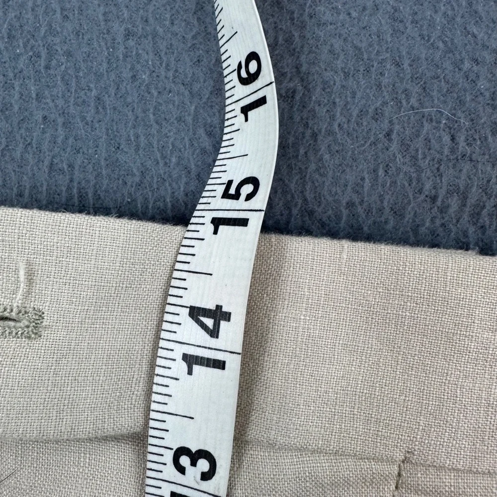 Ralph Lauren Dress Pants Mens 50 Tan 100% Linen Big & Tall Flat Front New
